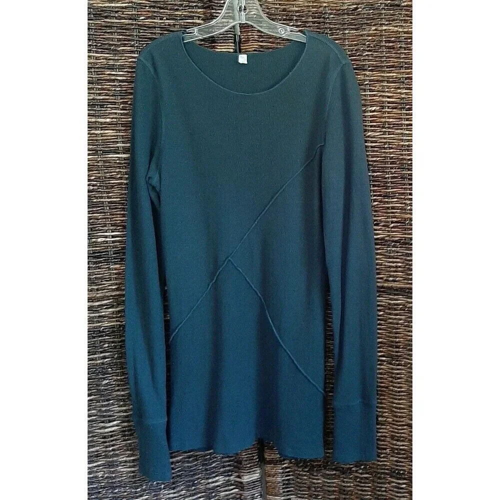 Free People Movement Spectrum Long Sleeve Waffle Knit Shirt Women's Small Green